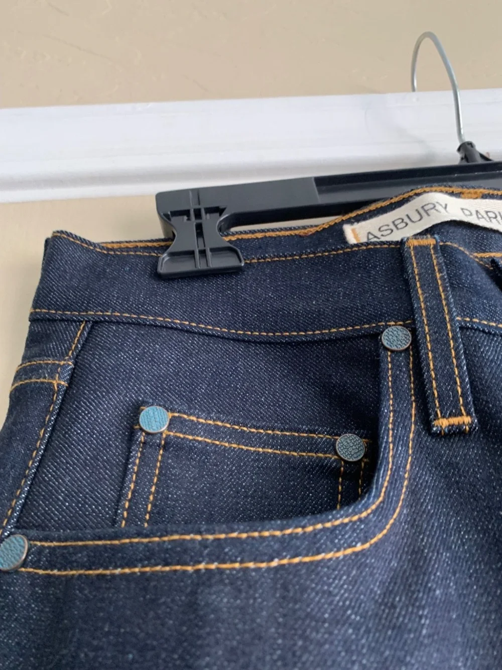Asbury Park 1888 Skinny Button Fly Jeans Dark Wash Denim Made in USA 28x34